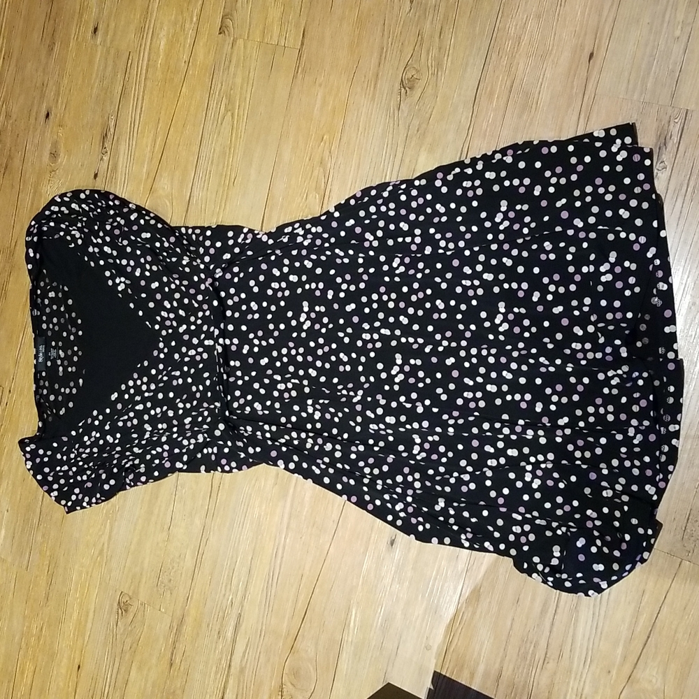 Style & co woman black polka dot dress